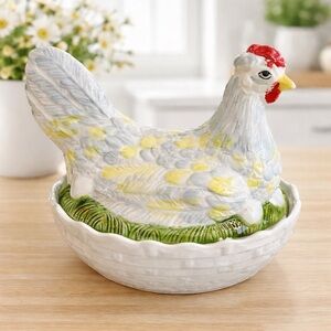 Schramberg Ceramic Hen on Nest Made in Western Germany 4774